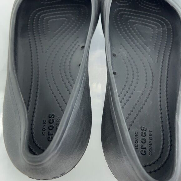 CROCS Women's At Work Flat Size 8 Black Slip On Shoe Barista Server Front Desk - Picture 6 of 11